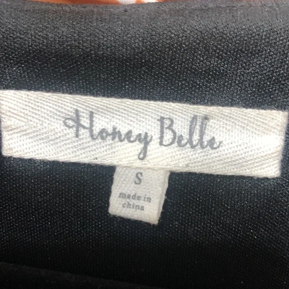 Honey Belle black floral, long sleeve, velvet romper - Picture 3 of 3